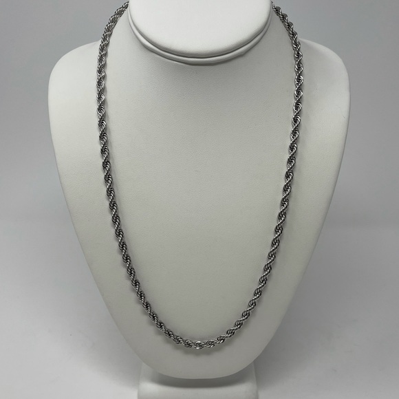 Men’s 5mm Stainless Steel & Silver Rope Chain - Picture 7 of 10